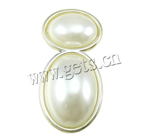 Acrylic, with ABS Plastic, UV plating, imitation pearl & 2-strand, more colors for choice, 22x44mm, Hole:Approx 2.5mm, Sold By PC