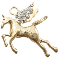 Zinc Alloy Animal Pendants, Horse, plated, Customized & with rhinestone nickel, lead & cadmium free Approx 2mm 