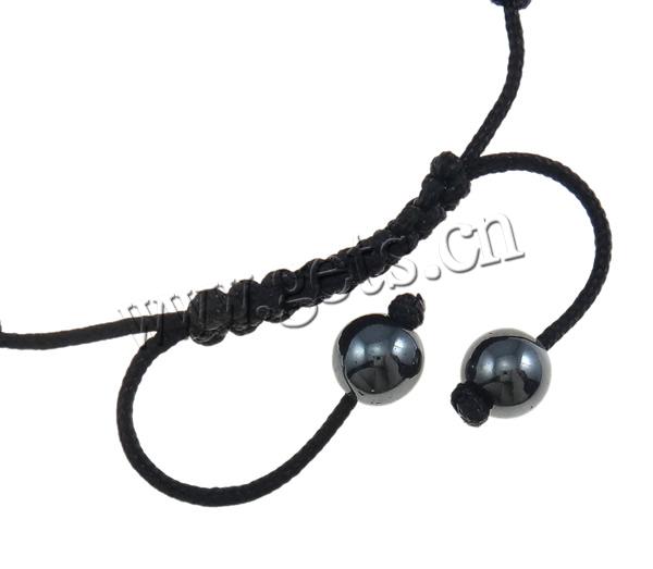 Горный хрусталь Шамбала браслеты, клей, с вощеный шнур & гематит, Круглая, Много цветов для выбора, 10mm, длина:Приблизительно 7.5 дюймовый, продается Strand