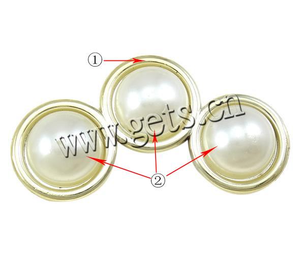 Acrylic, with ABS Plastic, UV plating, imitation pearl & 3-strand, more colors for choice, 24x43mm, Hole:Approx 2.5mm, Sold By PC