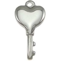 Stainless Steel Tag Charm, Key, Customized, original color Approx 1.7mm 