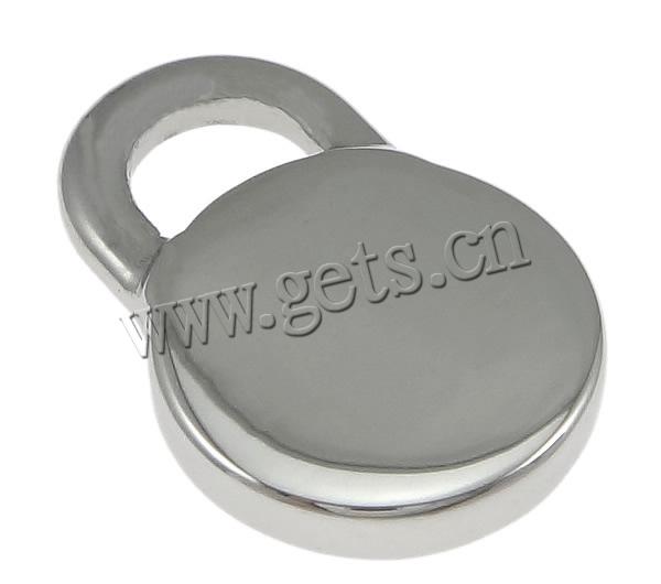 Stainless Steel Tag Charm, Lock, Customized, original color, 13x19x3mm, Hole:Approx 5x3.6mm, 200PCs/Lot, Sold By Lot