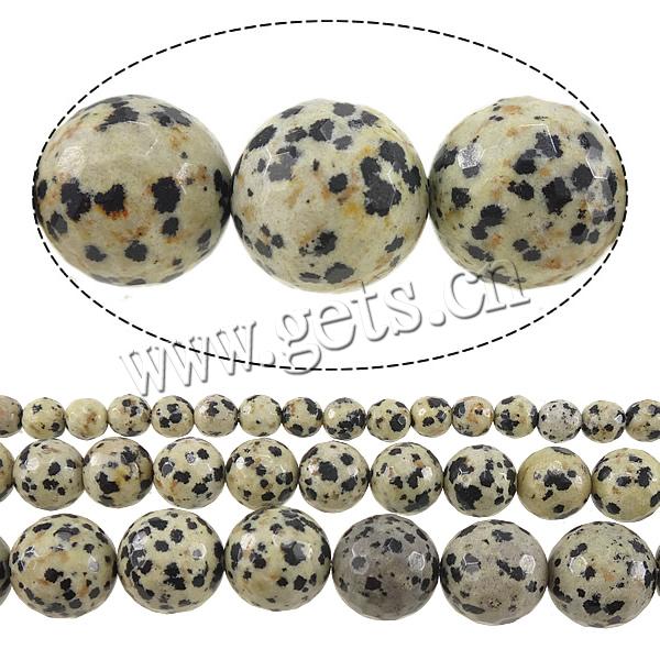 Dalmatian Beads, Round, different size for choice & faceted, Length:Approx 15 Inch, Sold By Strand