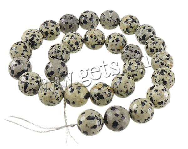 Dalmatinische Perlen, Dalmatiner, rund, verschiedene Größen vorhanden & facettierte, Länge:ca. 15 ZollInch, verkauft von Strang