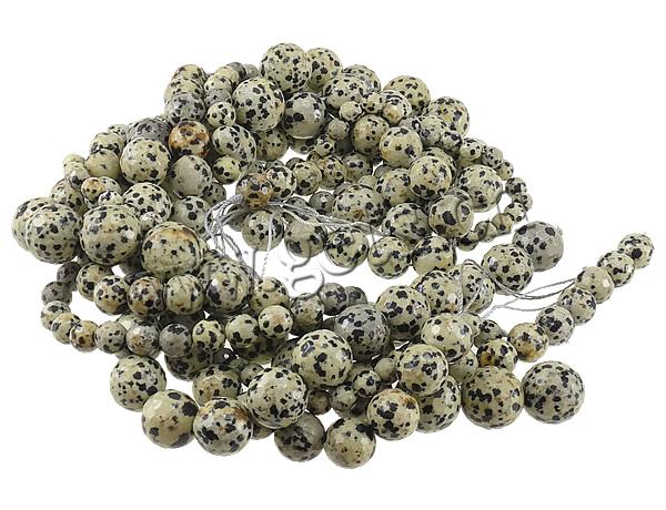 Perles dalmatiens, Dalmate, Rond, normes différentes pour le choix & facettes, Longueur:Environ 15 pouce, Vendu par brin