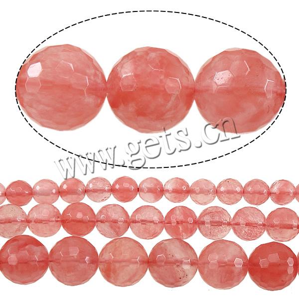 Perle de pastèque rose, rouge de cerise, Rond, naturel, normes différentes pour le choix & facettes, Longueur:Environ 15 pouce, Vendu par brin