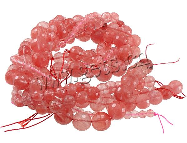 Perle de pastèque rose, rouge de cerise, Rond, naturel, normes différentes pour le choix & facettes, Longueur:Environ 15 pouce, Vendu par brin