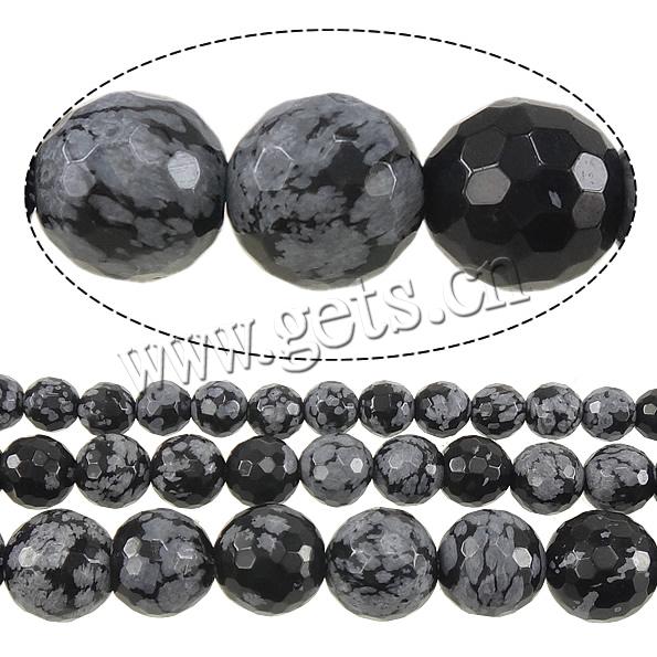 Snowflake Obsidian Bead, Round, different size for choice & faceted, Length:Approx 15 Inch, Sold By Strand