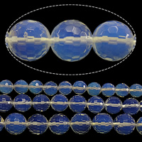 Море Опал Ювелирные изделия Бисер, Морской опал, Круглая, разный размер для выбора & граненый, длина:Приблизительно 14.5 дюймовый, продается Strand