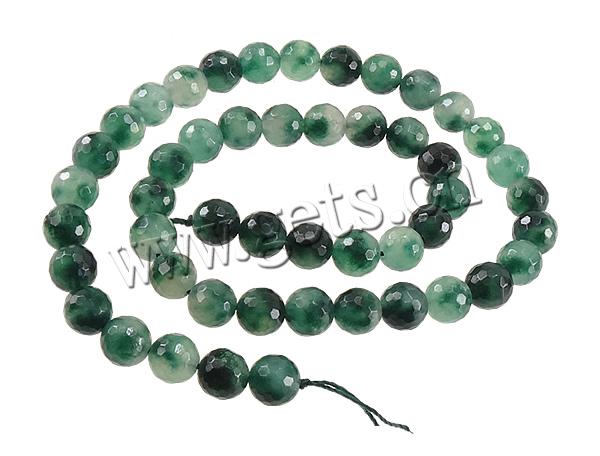 Dyed Marble Beads, Round, different size for choice & faceted, green, Length:Approx 15 Inch, Sold By Strand