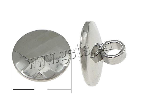 304 Stainless Steel Shank Button, Flat Round, different size for choice, original color, Hole:Approx 4mm, Sold By PC