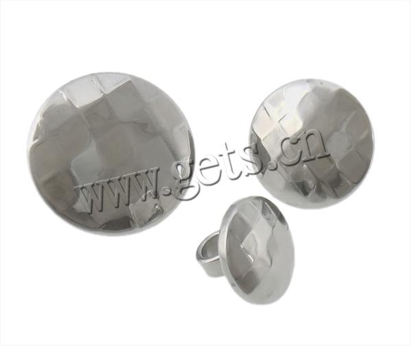 304 Stainless Steel Shank Button, Flat Round, different size for choice, original color, Hole:Approx 4mm, Sold By PC