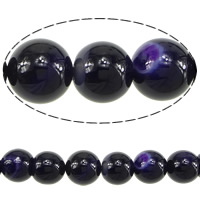 Natural Purple Agate Beads, Round, Customized Approx 15.5 Inch 