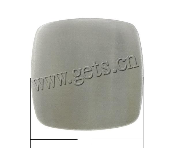 304 Stainless Steel Shank Button, Square, different size for choice, original color, Hole:Approx 4mm, Sold By PC