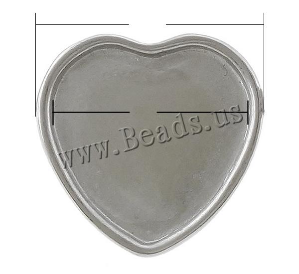304 Stainless Steel Button Findings, Heart, different size for choice, original color, Hole:Approx 4mm, Sold By PC