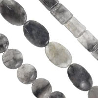 perle en quartz gris naturel 