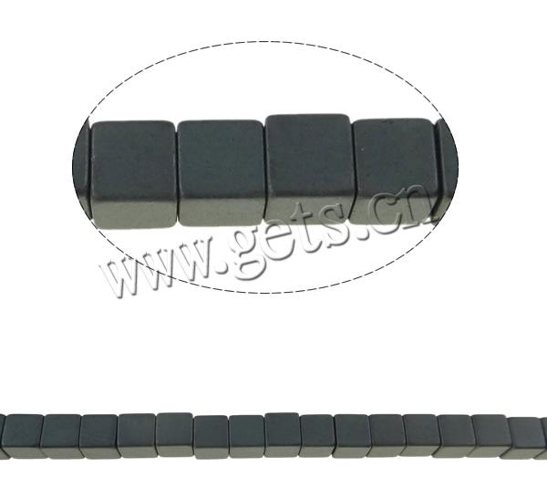 Non Magnetic Hematite Beads, Cube, different size for choice & Customized, black, Hole:Approx 0.5-1mm, Length:Approx 15.7 Inch, Sold By Strand