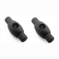 Feder Stopper Schnalle, Kunststoff, schwarz, 13x32.7mm, Bohrung:ca. 6mm, verkauft von PC
