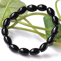 Браслеты из черного агата, Черный агат, Овальная форма, натуральный длина:Приблизительно 6.5 дюймовый, 15ПК/Strand, продается Strand
