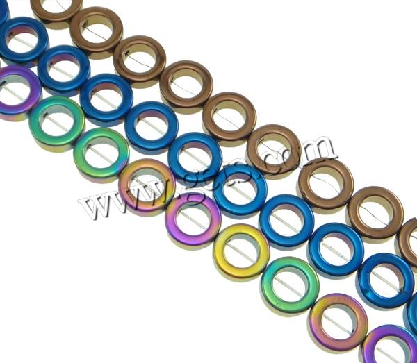 Non Magnetic Hematite Beads, Donut, colorful plated, different size for choice & Customized, more colors for choice, Hole:Approx 1mm, Length:Approx 15.7 Inch, Sold By Strand
