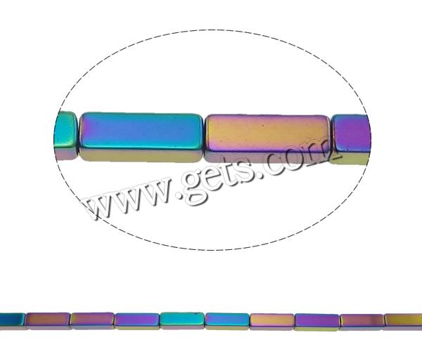 Non Magnetic Hematite Beads, Rectangle, colorful plated, different size for choice & Customized, more colors for choice, Hole:Approx 0.5-1mm, Length:Approx 15.7 Inch, Sold By Strand
