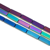 Non Magnetic Hematite Beads, Rectangle, colorful plated & Customized Approx 0.5-1mm Approx 15.7 Inch 