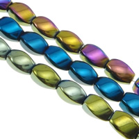 Non Magnetic Hematite Beads, Twist, colorful plated & Customized Approx 0.5-1mm Approx 15.7 Inch 