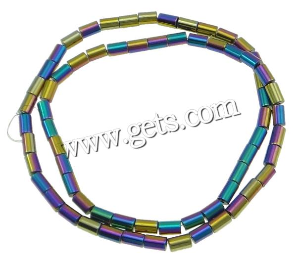 Non Magnetic Hematite Beads, Tube, colorful plated, Customized, more colors for choice, Hole:Approx 0.5-1mm, Length:Approx 15.7 Inch, Sold By Strand