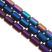Non Magnetic Hematite Beads, Tube, colorful plated & Customized Approx 0.5-1mm Approx 15.7 Inch 