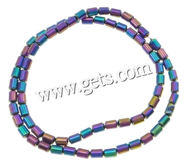 Non Magnetic Hematite Beads, Tube, colorful plated, different size for choice & Customized, more colors for choice, Hole:Approx 0.5-1mm, Length:Approx 15.7 Inch, Sold By Strand