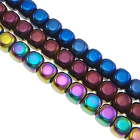 Non Magnetic Hematite Beads, Cube, colorful plated & Customized Approx 0.5-1mm Approx 15.7 Inch 
