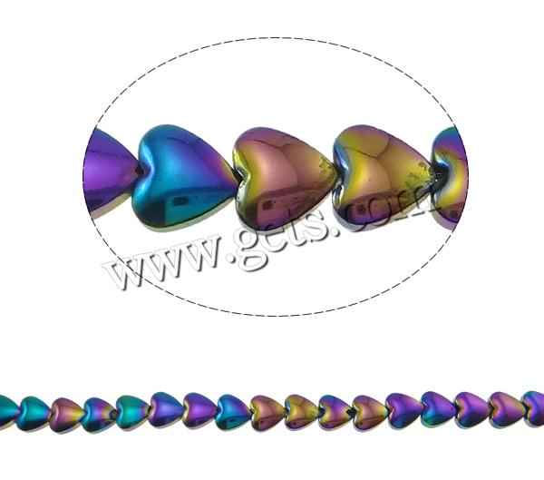 Perles hématite non-magnétique, hématite non magnétique, coeur, Placage coloré, normes différentes pour le choix & Personnalisé, plus de couleurs à choisir, Trou:Environ 0.5-1mm, Longueur:Environ 15.7 pouce, Vendu par brin