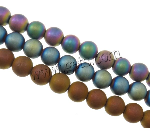 Non Magnetic Hematite Beads, Round, colorful plated, different size for choice & Customized & frosted, more colors for choice, Hole:Approx 0.5-1mm, Length:Approx 15.7 Inch, Sold By Strand