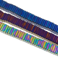 Las Perlas De Hematites Sin Magnético, Hematita no magnética, Cuadrado, chapado en colorido, diverso tamaño para la opción & Modificado para requisitos particulares, más colores para la opción, agujero:aproximado 0.5-1mm, longitud:aproximado 15.7 Inch, Vendido por Sarta