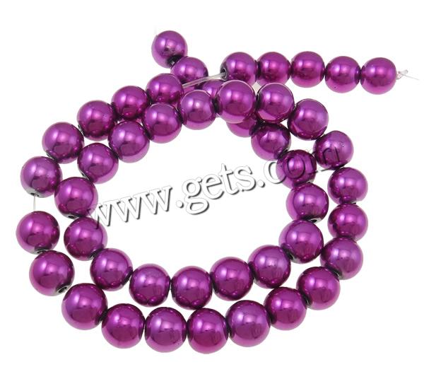 Non Magnetic Hematite Beads, Round, plated, different size for choice & Customized, fuchsia, Hole:Approx 1.5mm, Length:Approx 15.7 Inch, Sold By Strand