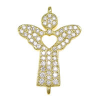 Cubic Zirconia Micro Pave Brass Connector, Angel, plated, micro pave cubic zirconia & 1/1 loop Approx 1mm 