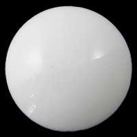 Porcelain Cabochon, Flat Round & flat back, white 