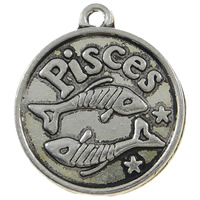 Zinc Alloy Constellation Pendant, Pisces, plated, with constellation symbols Approx 1.5mm, Approx 