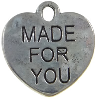 Zinc Alloy Message Pendants, Heart, plated, with letter pattern Approx 2mm, Approx 