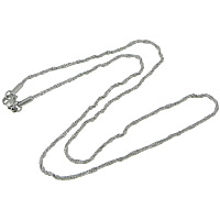 Collar de cadena de acero inoxidable, Cadena de Singapur, color original, 2mm, longitud:aproximado 18 Inch, Vendido por Sarta