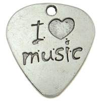 Zinc Alloy Message Pendants, Heart, plated, with letter pattern Approx 2mm, Approx 