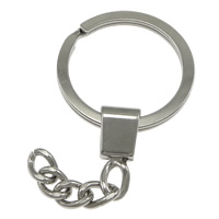 Zink Legierung Schlüssel Split Ring   , Zinklegierung, 30x2.2mm,6x9x1.8mm, 1000PCs/Tasche, verkauft von Tasche