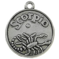 Zinc Alloy Constellation Pendant, Scorpio, plated, with constellation symbols Approx 1.5mm, Approx 