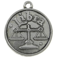 Zinc Alloy Constellation Pendant, Libra, plated, with constellation symbols Approx 1.5mm, Approx 