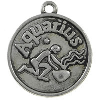 Zinc Alloy Constellation Pendant, Aquarius, plated, with constellation symbols Approx 1.5mm, Approx 