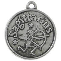 Zinc Alloy Constellation Pendant, Sagittarius, plated, with constellation symbols Approx 1.5mm, Approx 