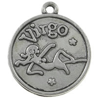 Zinc Alloy Constellation Pendant, Virgo, plated, with constellation symbols Approx 1.5mm, Approx 