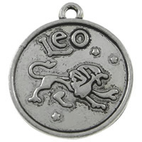 Zinc Alloy Constellation Pendant, Leo, plated, with constellation symbols Approx 1.5mm, Approx 
