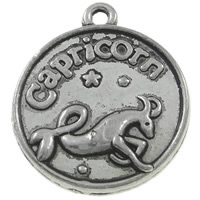 Zinc Alloy Constellation Pendant, Capricorn, plated, with constellation symbols Approx 1.5mm, Approx 