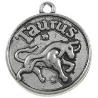 Zinc Alloy Constellation Pendant, Taurus, plated, with constellation symbols Approx 1.5mm, Approx 